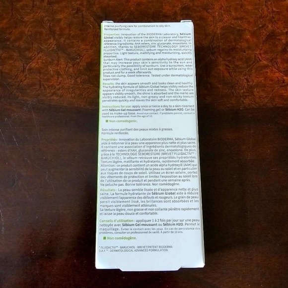 New Bioderma Sebium Global Intense Purifying Care, 1 fl.oz, Made in France - Picture 3 of 7